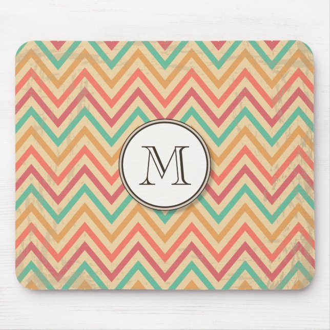 Rainbow Grunge Zigzag Chevrons Mouse Pad (Front)