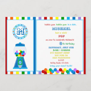 Rainbow Gumball party invitation