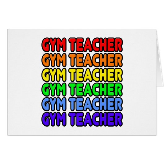 Rainbow Gym Teacher Cards (Front Horizontal)
