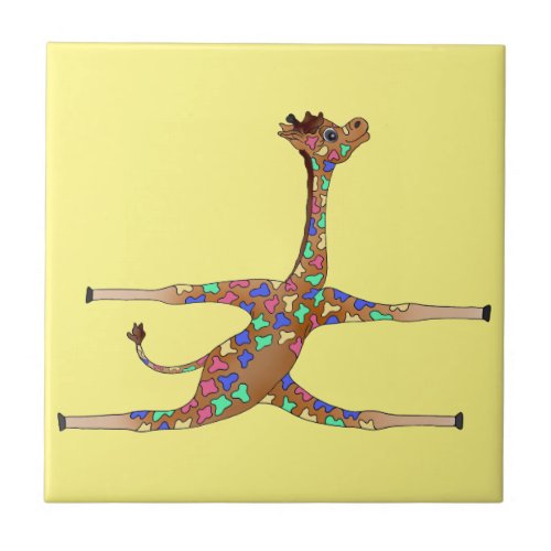 Rainbow Gymnastics by The Happy Juul Company Ceramic Tile