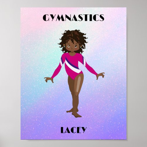 RAINBOW GYMNASTICS GIRLS Personalized Poster