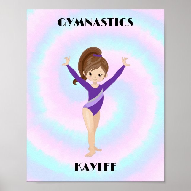 RAINBOW GYMNASTICS GYMNAST Personalized Poster (Front)