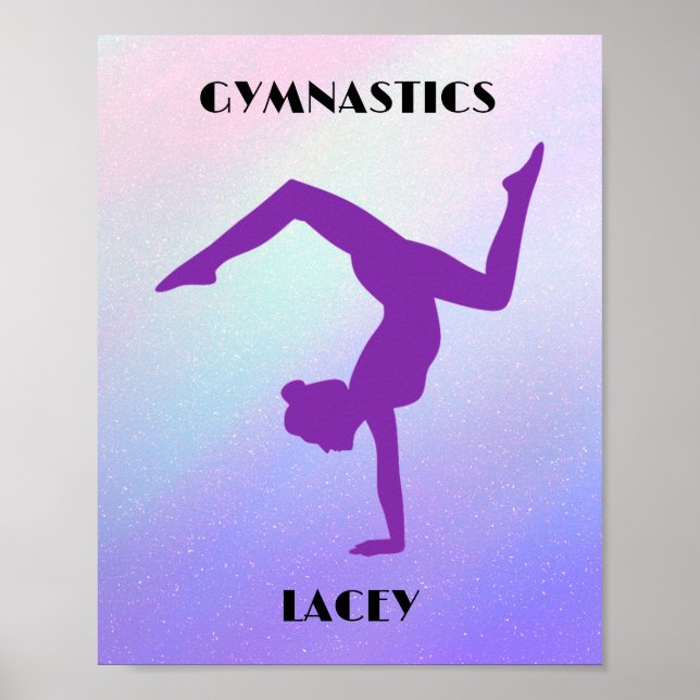 RAINBOW GYMNASTICS GYMNAST Personalized Poster (Front)
