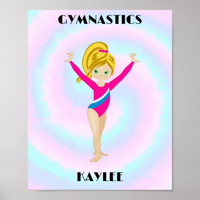 RAINBOW GYMNASTICS GYMNAST Personalized Poster (Front)
