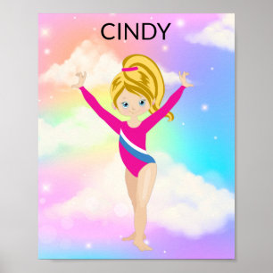 RAINBOW GYMNASTICS GYMNAST POSTER PERSONALIZED