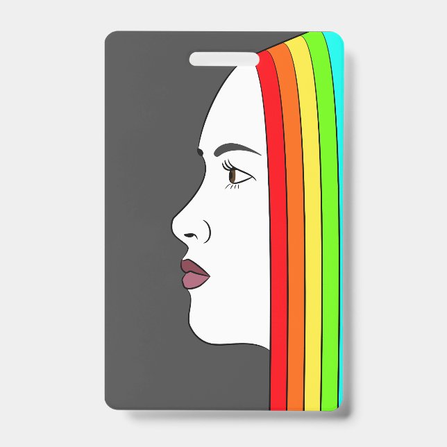 Rainbow Hair Badge (Front)