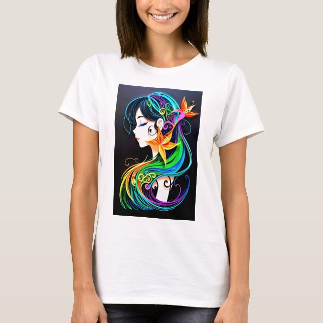 Rainbow Hair Dream. T-Shirt (Front)