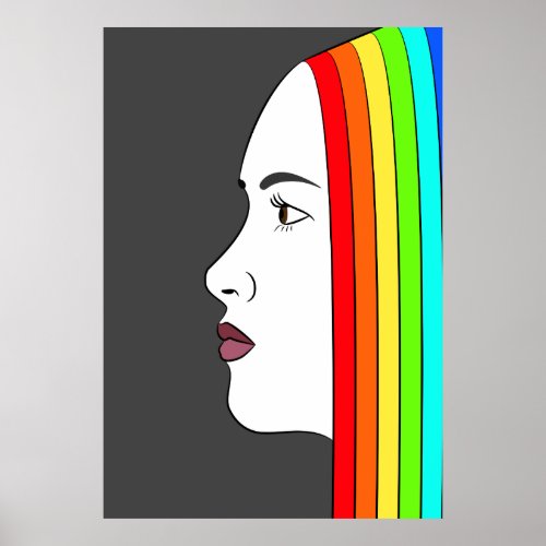 Rainbow Hair Poster
