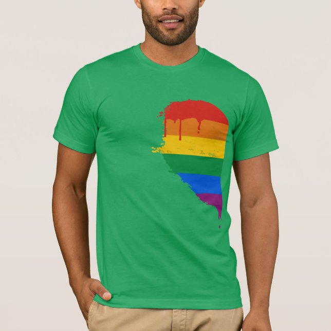 RAINBOW HALF HEART LEFT -.png T-Shirt (Front)