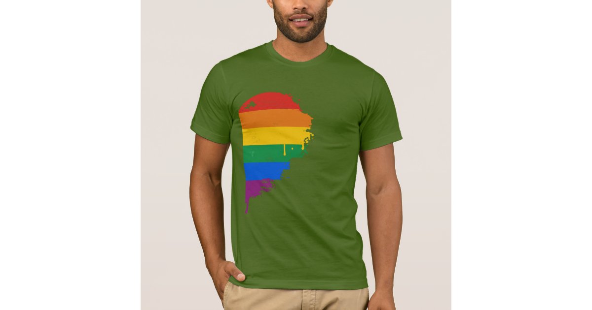 rainbow half shirt
