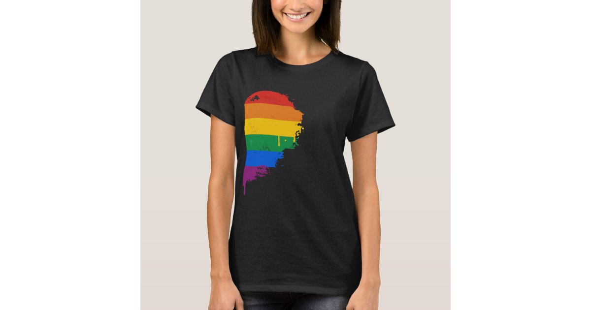 rainbow half shirt