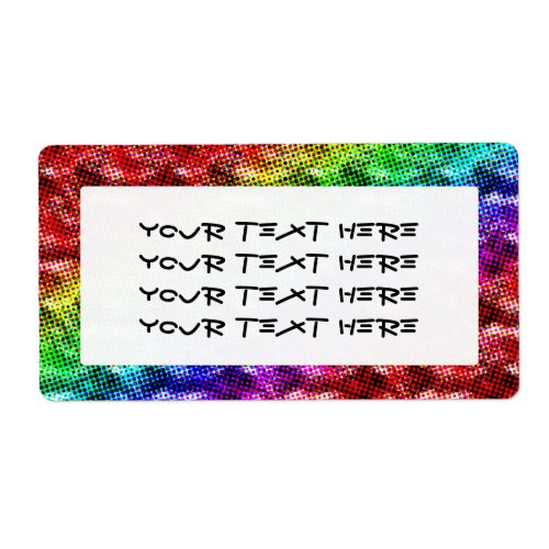 Rainbow Halftone Art Grunge Unique Address Labels