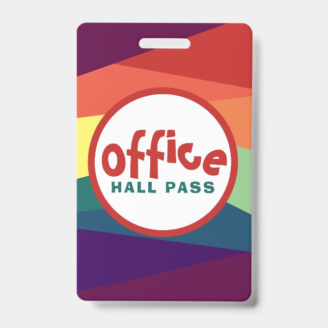 Rainbow Hall Passes for School Teachers Badge (Front)