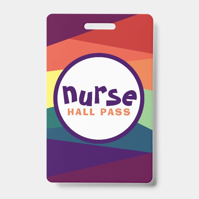 Rainbow Hall Passes for School Teachers Badge (Front)