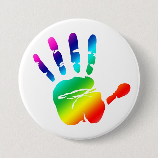 Rainbow hand button (Front)
