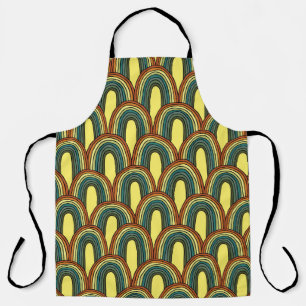 Rainbow Hand-Drawn: Vintage Seamless Charm. Apron