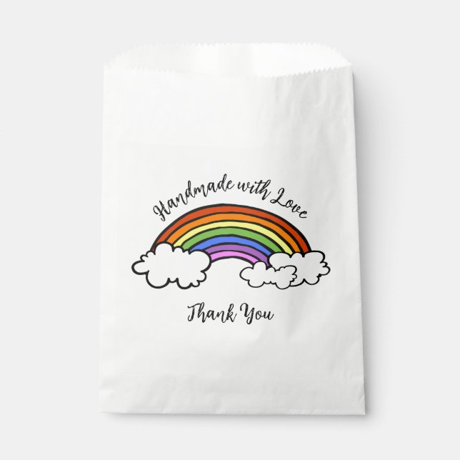 Rainbow Handmade with Love Favor Bags (Front)