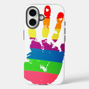 Rainbow Handprint iPhone 16 Case