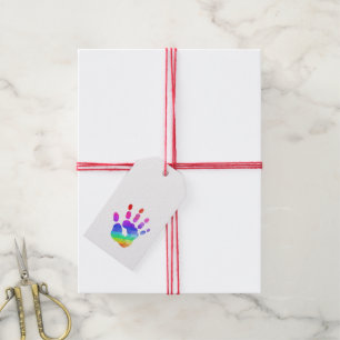 Rainbow Handprint Colorful Kids Modern Unisex Fun Gift Tags