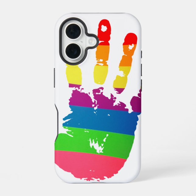 Rainbow Handprint Iphone Case (Back)