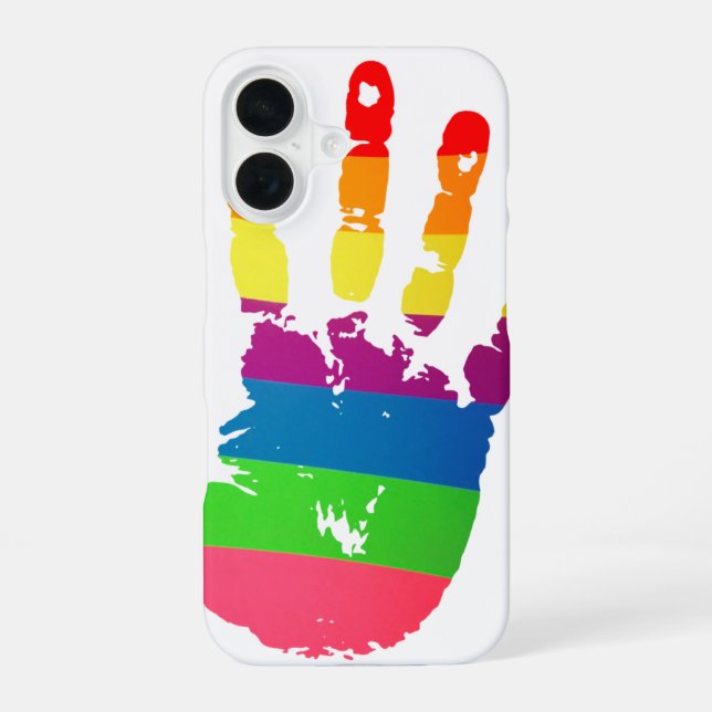 Rainbow Handprint Iphone Case (Back)