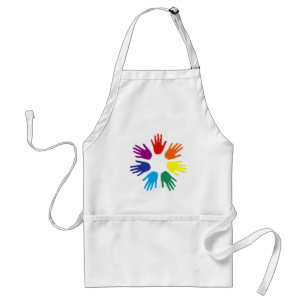 Rainbow hands adult apron