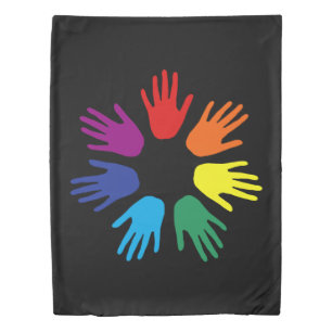 Rainbow hands duvet cover