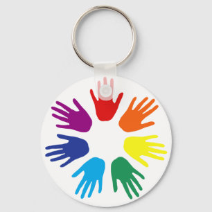 Rainbow hands keychain