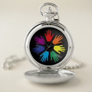 Rainbow hands pocket watch