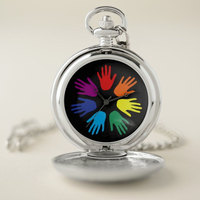 Rainbow hands pocket watch (Inside)