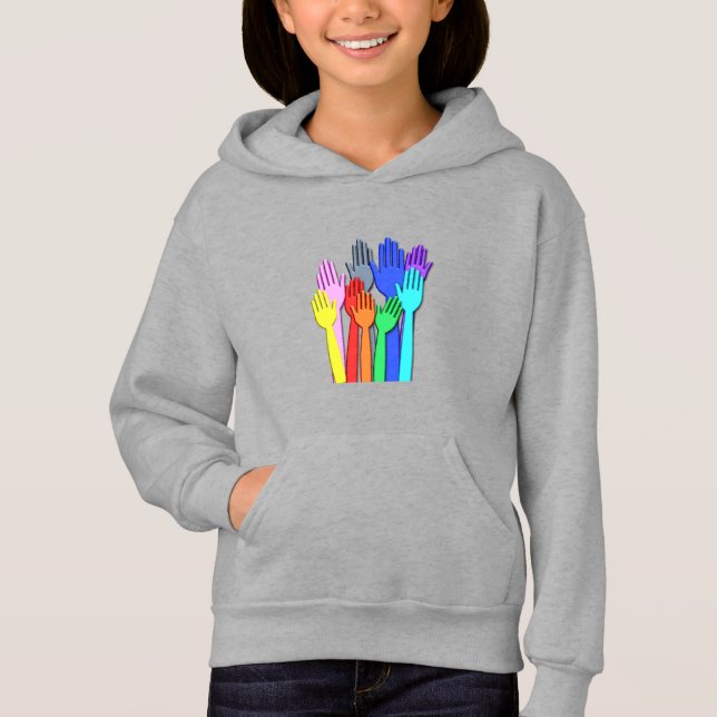 Rainbow HandsT-Shirt Hoodie (Front)