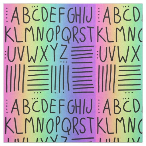 Rainbow Handwritten ABCs Fabric