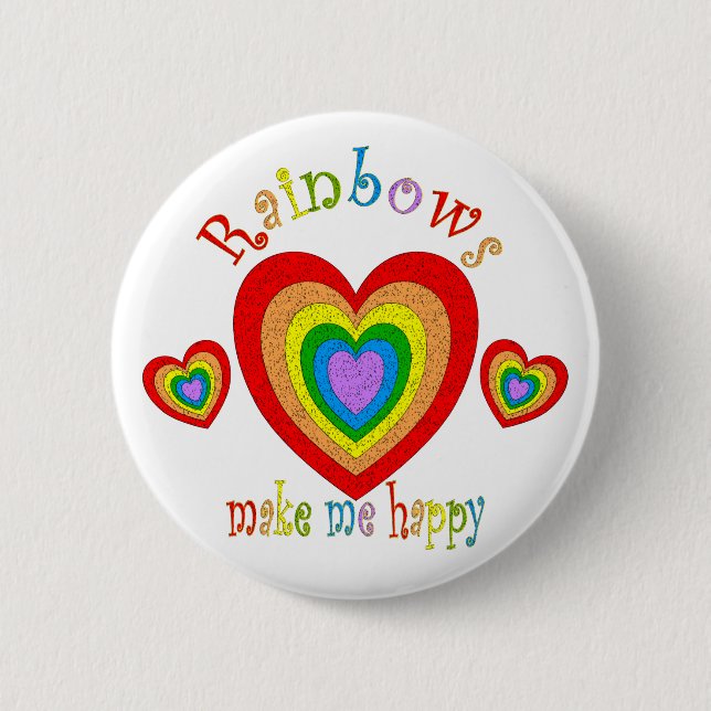 Rainbow Happiness Button (Front)