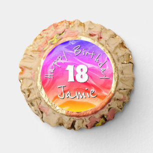 Rainbow Happy 18th Birthday & Personalized Name Reese's Peanut Butter Cups