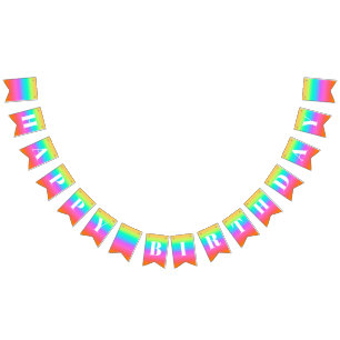 Rainbow Happy Birthday Bunting Flag Banner