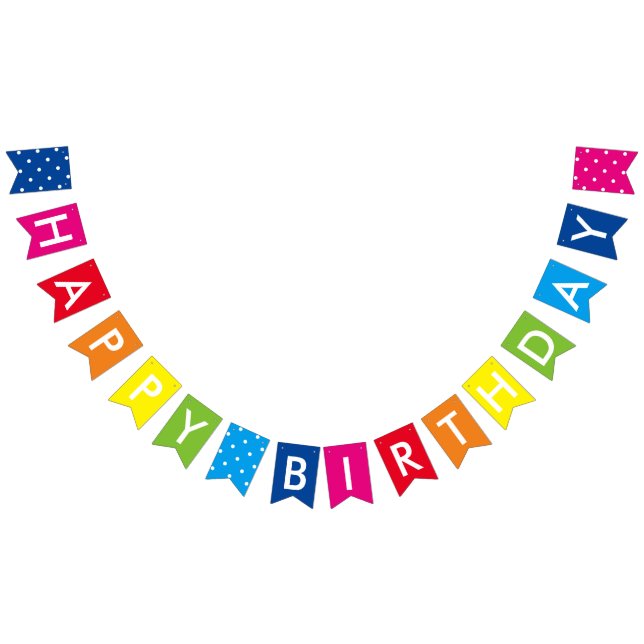 Rainbow Happy Birthday Bunting Flags (All)