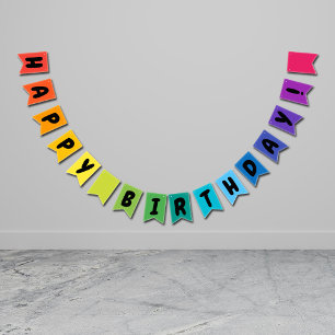 Rainbow Happy Birthday fun colors sign