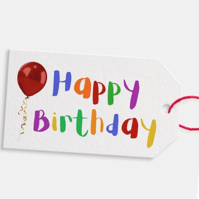 Rainbow Happy Birthday  Gift Tags (Creator Uploaded)