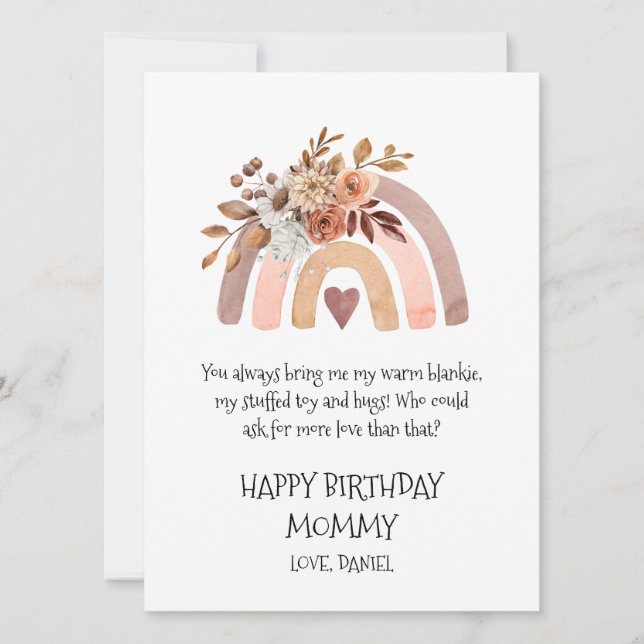 Rainbow Happy Birthday Mommy From Baby Card (Front)