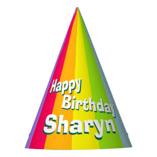 Rainbow happy birthday personalized name hat