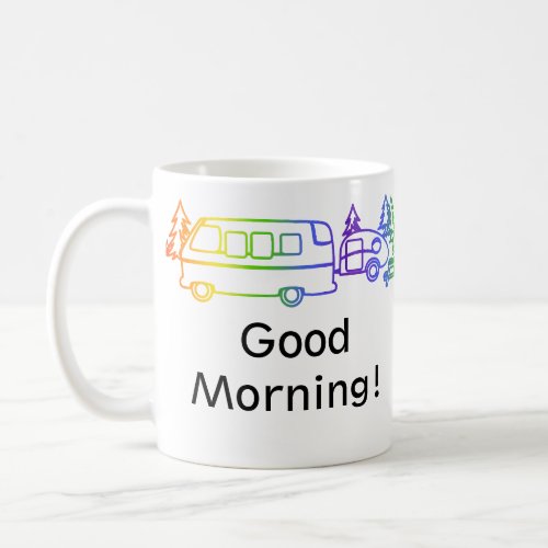 Rainbow  Happy Campers Personalized Mug