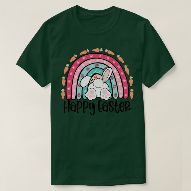Rainbow Happy Easter  T-Shirt (Design Front)