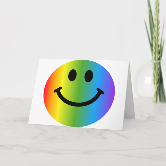 Rainbow Happy Face Card (Front)
