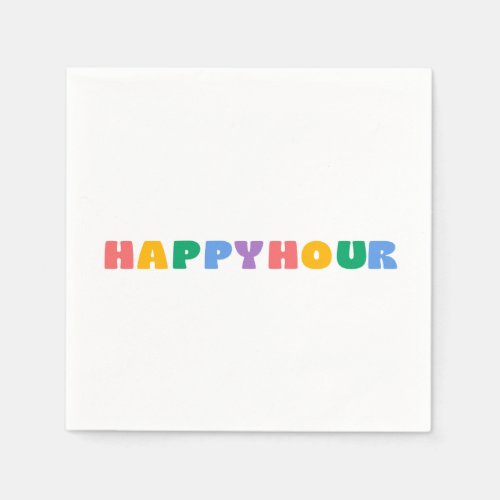 Rainbow Happy Hour Napkins