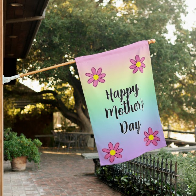 Rainbow Happy Mother's Day Garden Flag (In SItu)