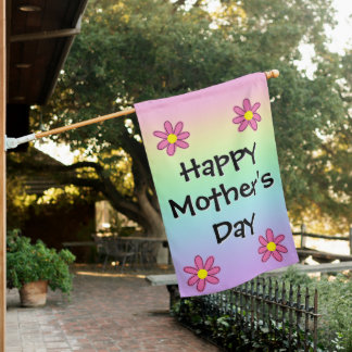 Rainbow Happy Mother's Day House Flag