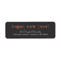 Happy New Year Return Address Labels | Zazzle