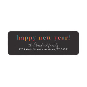 Happy New Year Return Address Labels | Zazzle