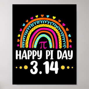 Rainbow Happy Pi Day 3 14 2025 Pi Symbol Math Love Poster