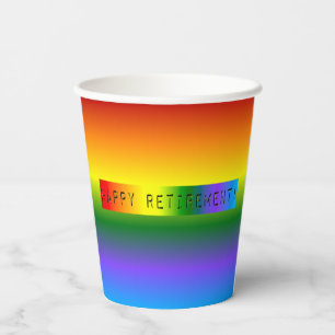 Rainbow Happy Retirement! Paper Cups